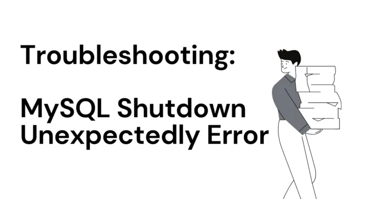 error mysql shutdown unexpectedly